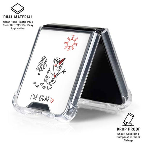 Disney Frozen I Am Olaf Art Galaxy Z Flip6 Clear Case