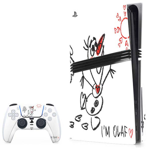 Disney Frozen I Am Olaf Art PS5 Pro Disk Bundle Skin