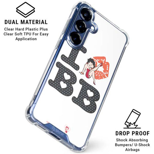 Betty Boop I Love BB Galaxy S25 Clear Case