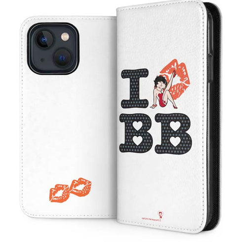 Betty Boop I Love BB iPhone 14 Plus Folio Case