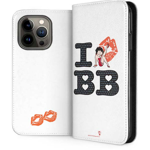 Betty Boop I Love BB iPhone 14 Pro Folio Case