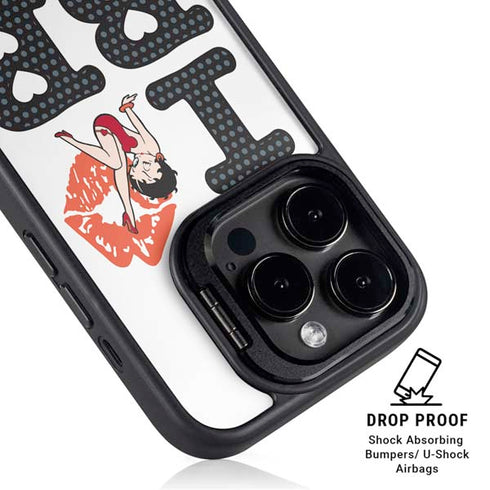 Betty Boop I Love BB iPhone 14 Pro Kickstand Case