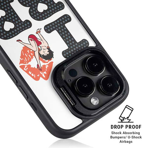 Betty Boop I Love BB iPhone 14 Pro Max Kickstand Case