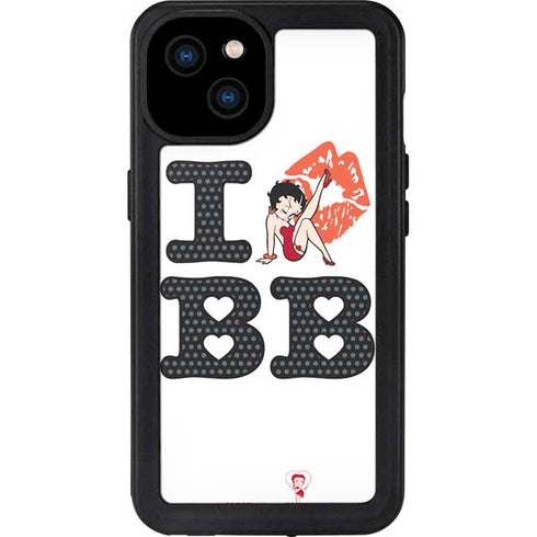 Betty Boop I Love BB iPhone 15 Plus Waterproof Case