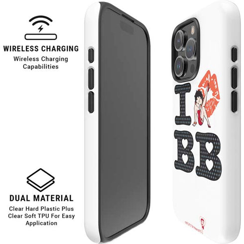 Betty Boop I Love BB iPhone 16 Pro Max Magsafe Impact Case