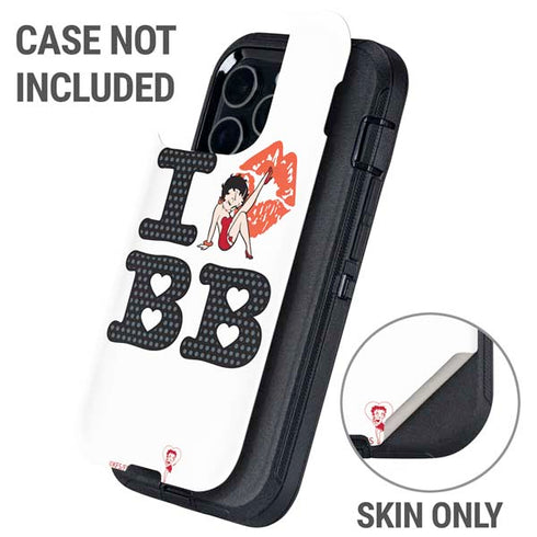 Betty Boop I Love BB Otterbox Defender iPhone Skin