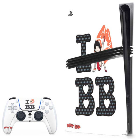 Betty Boop I Love BB PS5 Pro Bundle Skin