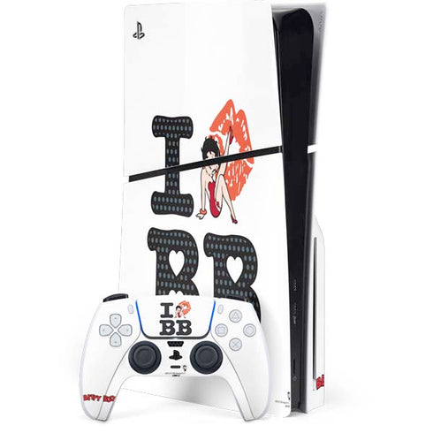 Betty Boop I Love BB PlayStation PS5 Skins