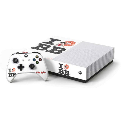 Betty Boop I Love BB Xbox One S All-Digital Edition Bundle Skin