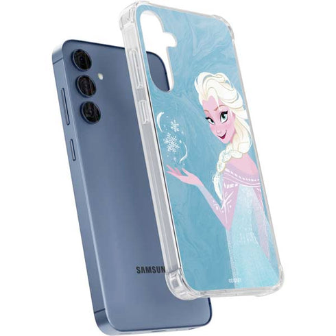 Disney Frozen Ice Blue Elsa Art Galaxy A35 5G Clear Case