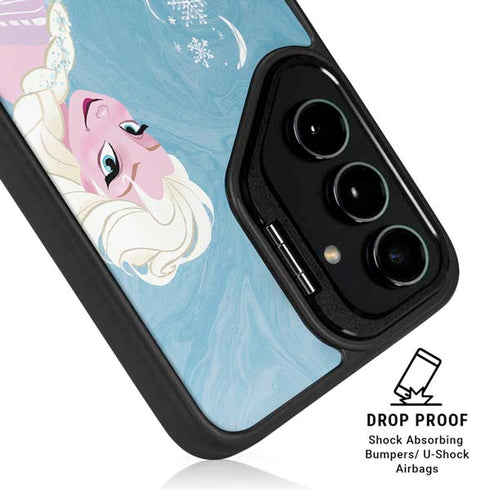 Disney Frozen Ice Blue Elsa Art Galaxy S24 Ultra Kickstand Case