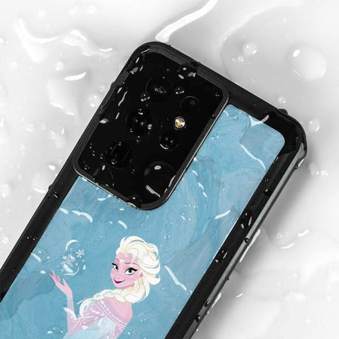 Disney Frozen Ice Blue Elsa Art Galaxy S24 Ultra Waterproof Case