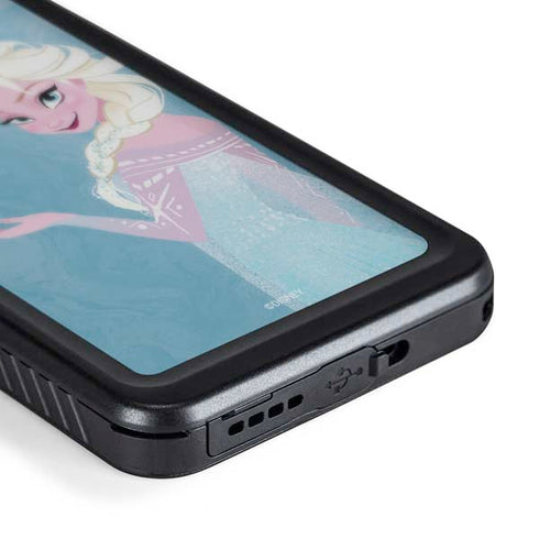 Disney Frozen Ice Blue Elsa Art Galaxy S24 Waterproof Case