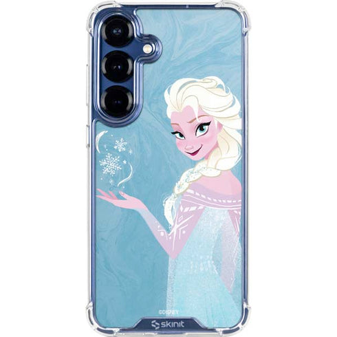 Disney Frozen Ice Blue Elsa Art Galaxy S25 Clear Case