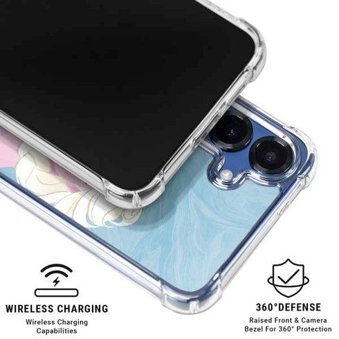 Disney Frozen Ice Blue Elsa Art Galaxy S25 Plus Clear Case
