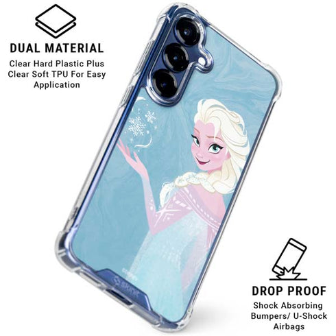 Disney Frozen Ice Blue Elsa Art Galaxy S25 Plus Clear Case