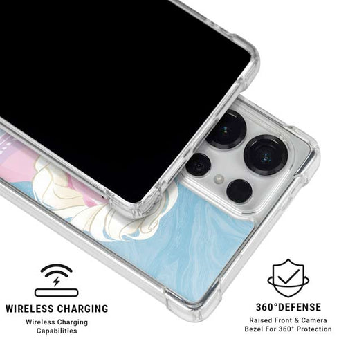 Disney Frozen Ice Blue Elsa Art Galaxy S25 Ultra Clear Case