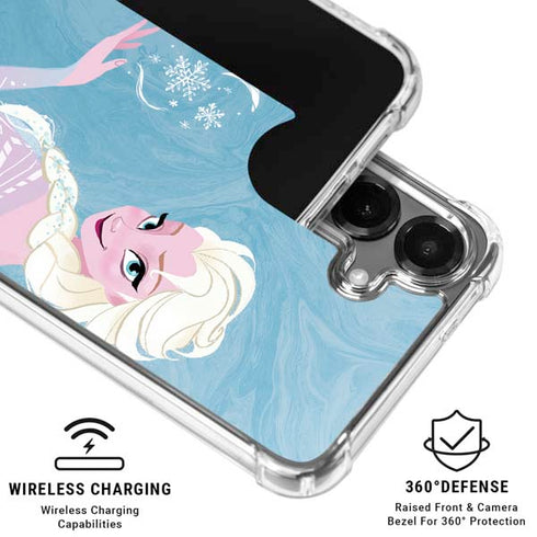 Disney Frozen Ice Blue Elsa Art Galaxy S26 Clear Case