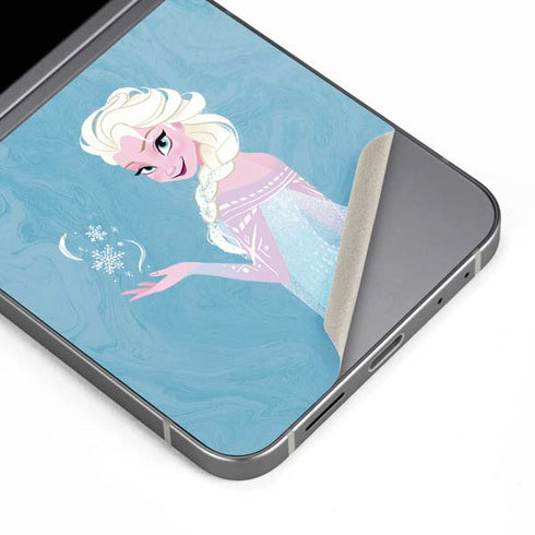 Disney Frozen Ice Blue Elsa Art Galaxy Z Flip6 Skin