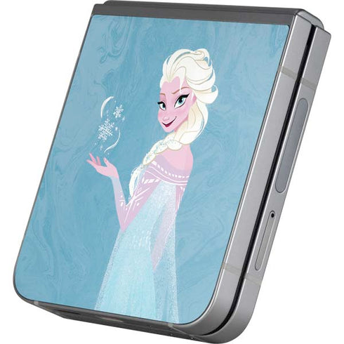 Disney Frozen Ice Blue Elsa Art Galaxy Z Flip6 Skin