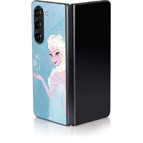 Disney Frozen Ice Blue Elsa Art Galaxy Z Fold5 5G Skin