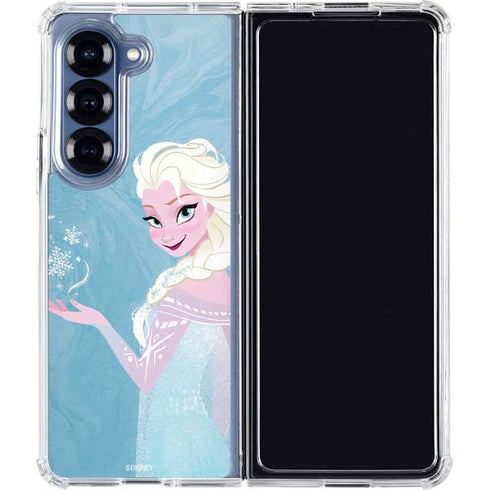 Disney Frozen Ice Blue Elsa Art Galaxy Z Fold6 Clear Case