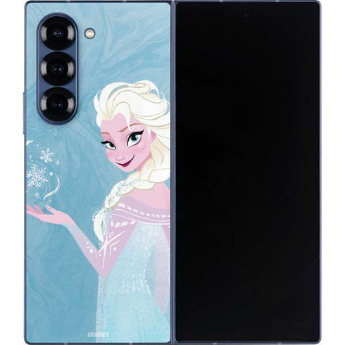 Disney Frozen Ice Blue Elsa Art Galaxy Z Fold6 Skin