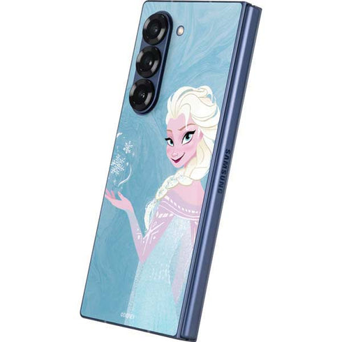 Disney Frozen Ice Blue Elsa Art Galaxy Z Fold6 Skin