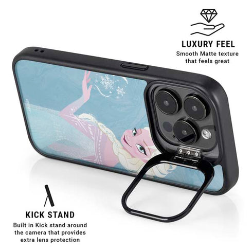 Disney Frozen Ice Blue Elsa Art iPhone 14 Pro Max Kickstand Case