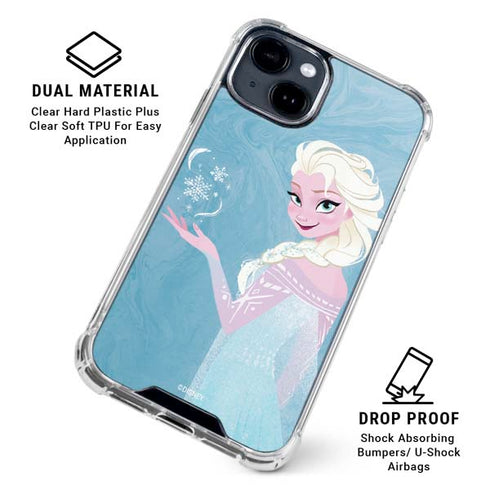 Disney Frozen Ice Blue Elsa Art iPhone 15 Clear Case