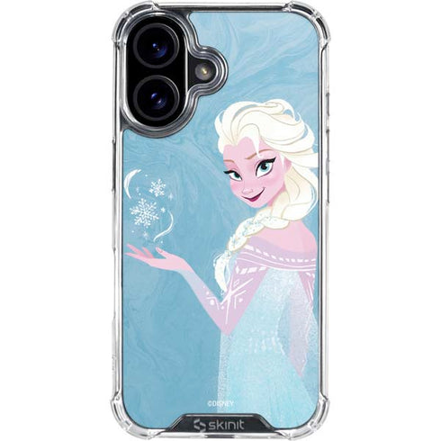 Disney Frozen Ice Blue Elsa Art iPhone 16 Clear Case