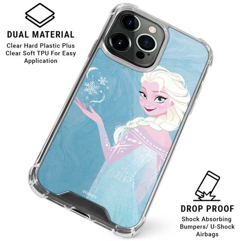 Disney Frozen Ice Blue Elsa Art iPhone 16 Pro Max Clear Case