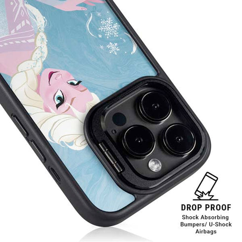 Disney Frozen Ice Blue Elsa Art iPhone 16 Pro Max Kickstand Case