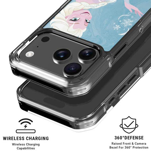 Disney Frozen Ice Blue Elsa Art iPhone 18 Pro Clear Case