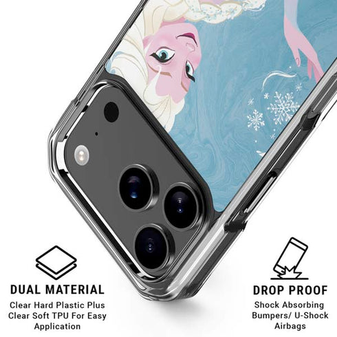 Disney Frozen Ice Blue Elsa Art iPhone 18 Pro Clear Case