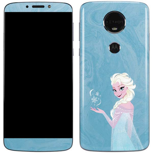Disney Frozen Ice Blue Elsa Art Moto E5 Plus Skin