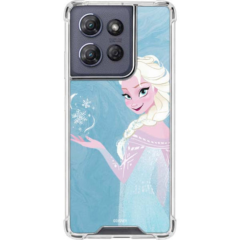 Disney Frozen Ice Blue Elsa Art Moto G 5G (2025) Clear Case