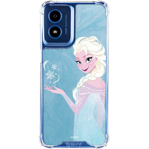 Disney Frozen Ice Blue Elsa Art Moto G 5G (2024) Clear Case