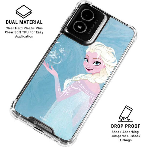 Disney Frozen Ice Blue Elsa Art Moto G Power 5G (2024) Clear Case