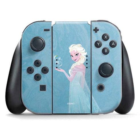 Disney Frozen Ice Blue Elsa Art Nintendo Switch (2017-2021) Joy-Con Controller Skin