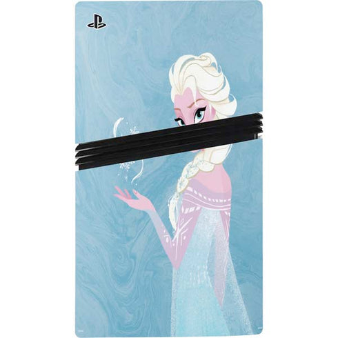 Disney Frozen Ice Blue Elsa Art PS5 Pro Console Skin