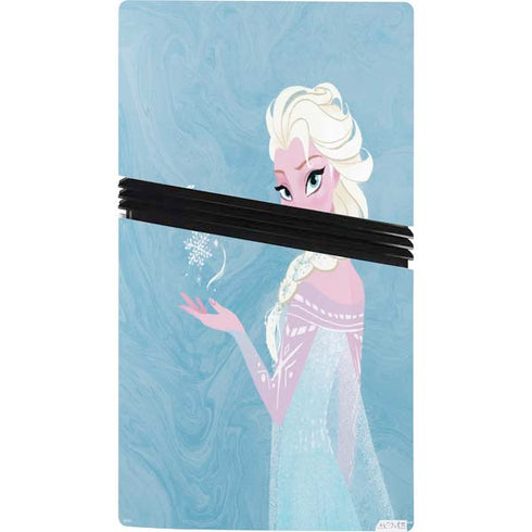 Disney Frozen Ice Blue Elsa Art PS5 Pro Console Skin