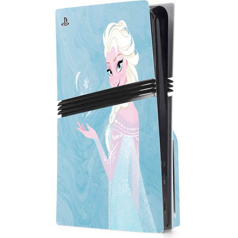 Disney Frozen Ice Blue Elsa Art PS5 Pro Disk Console Skin