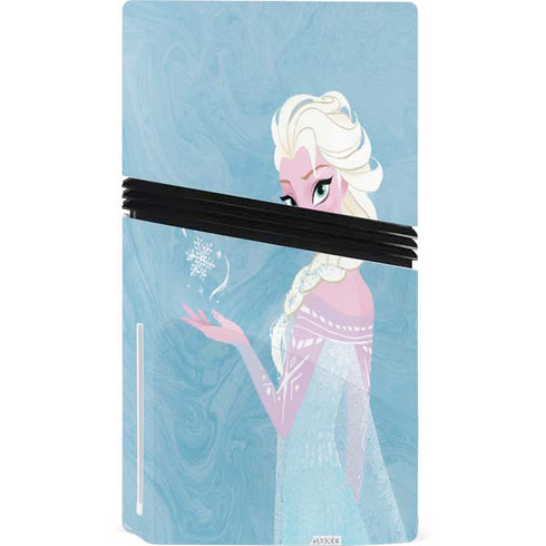 Disney Frozen Ice Blue Elsa Art PS5 Pro Disk Console Skin