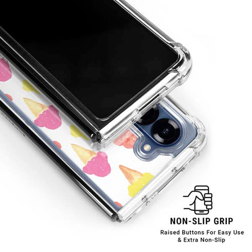 Bouffants and Broken Hearts Ice Cream Galaxy Z Fold6 Clear Case