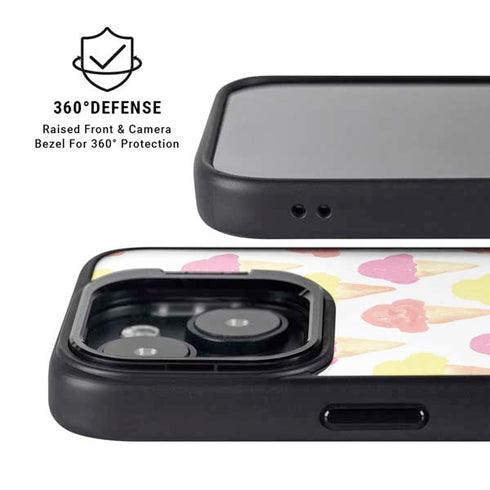 Bouffants and Broken Hearts Ice Cream iPhone 15 Plus Kickstand Case