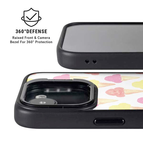 Bouffants and Broken Hearts Ice Cream iPhone 16e Kickstand Case