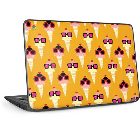 Bouffants and Broken Hearts Ice Cream with Shades HP Chromebook Skin