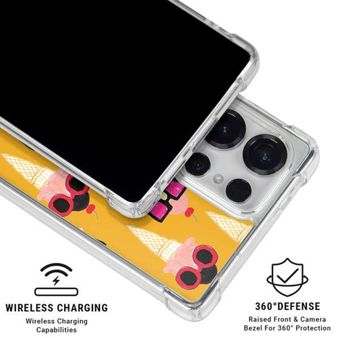 Bouffants and Broken Hearts Ice Cream with Shades Galaxy S25 Ultra Clear Case