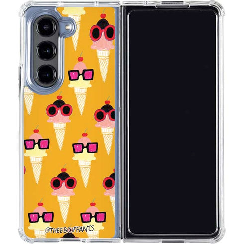 Bouffants and Broken Hearts Ice Cream with Shades Galaxy Z Fold5 5G Clear Case